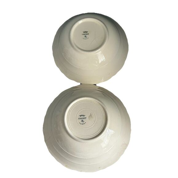 (2) Coronet Serving Bowls 8 3/4” Platinum Floral Wreath Homer Laughlin Vintage - Picture 2 of 13